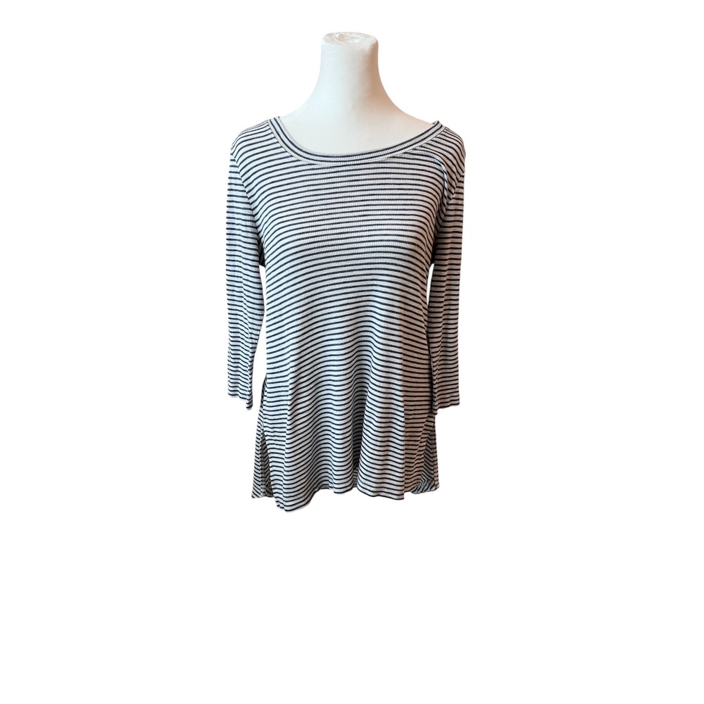 Sonoma Striped Tunic Top‎ Ribbed Knit 3/4 Sleeve Casual Everyday Size M